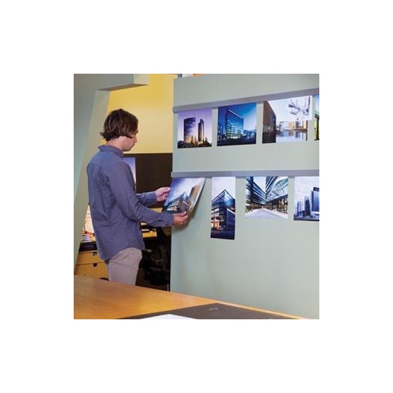 Artiteq InfoRail weiß und alu (inkl. Endkappen und Befestigungsmittel)