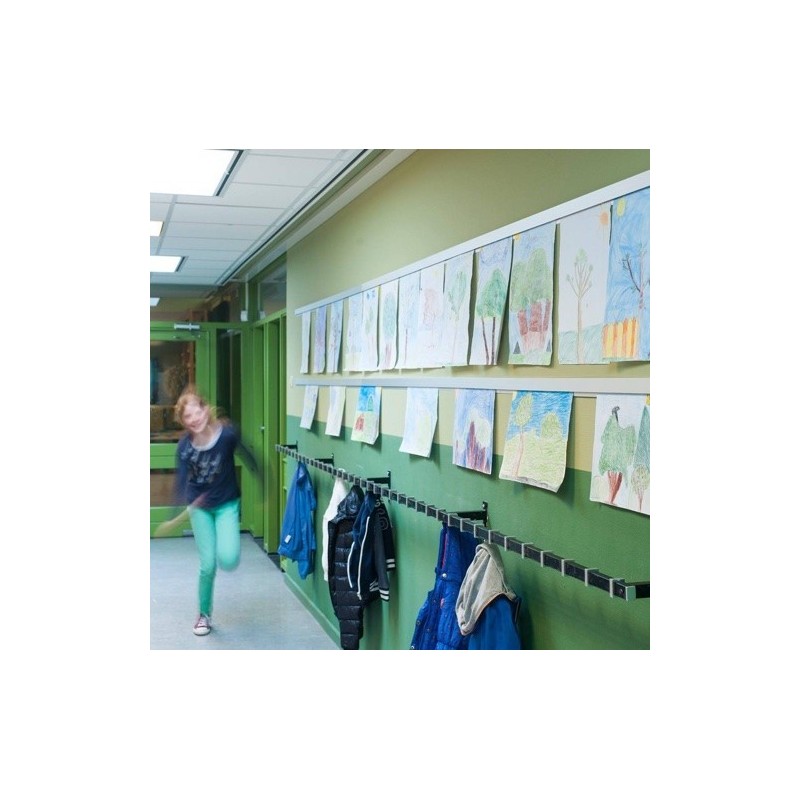 Artiteq InfoRail weiß und alu (inkl. Endkappen und Befestigungsmittel)