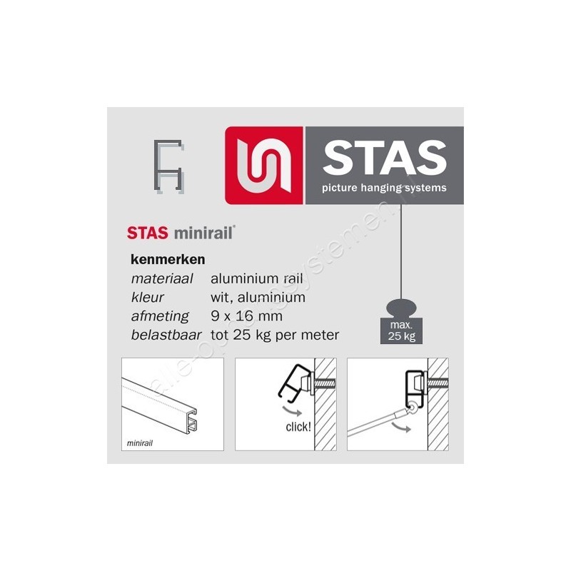 STAS MiniRail (niet plafond aansluitend)