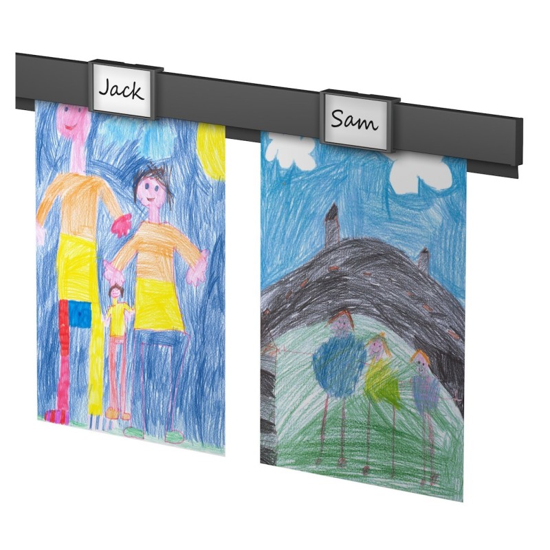 Artiteq InfoRail schwarz (inkl. Endkappen und Befestigungsmittel)