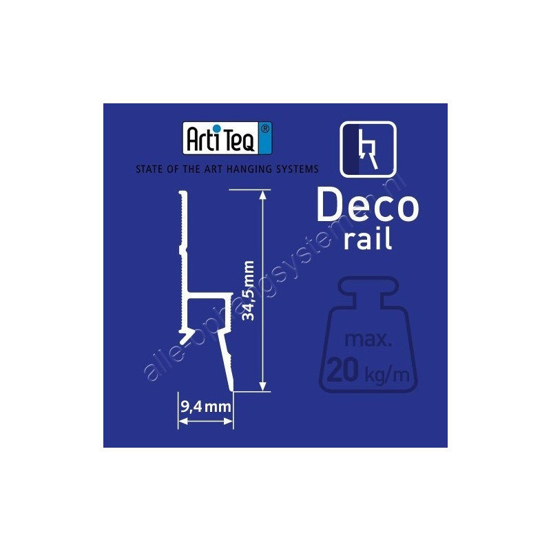 Artiteq deco ornament rail - 200cm wit primer