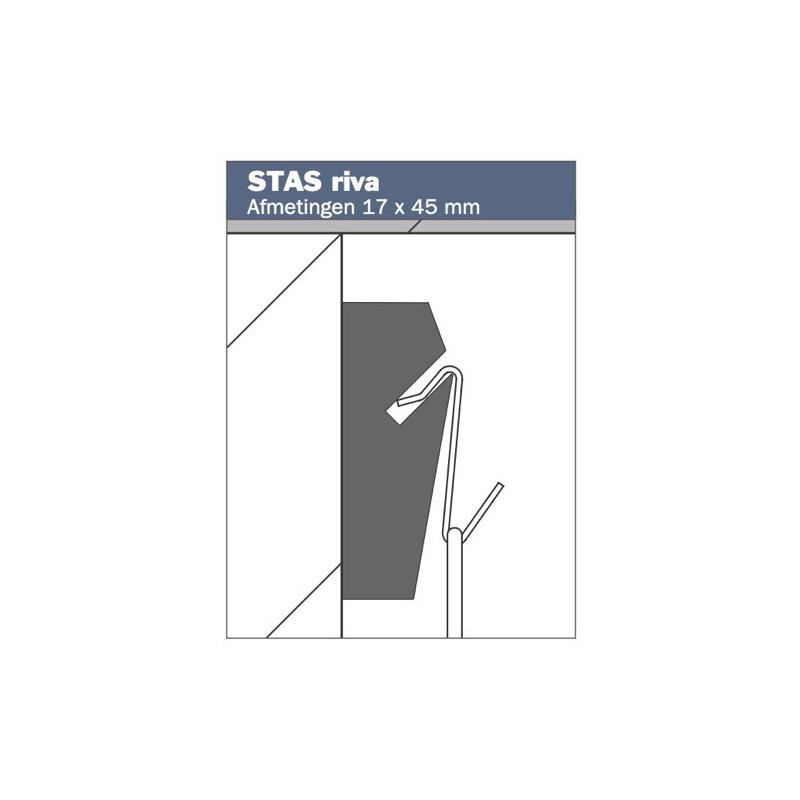 STAS Riva Latte latérale en bois 200 cm Rail mural