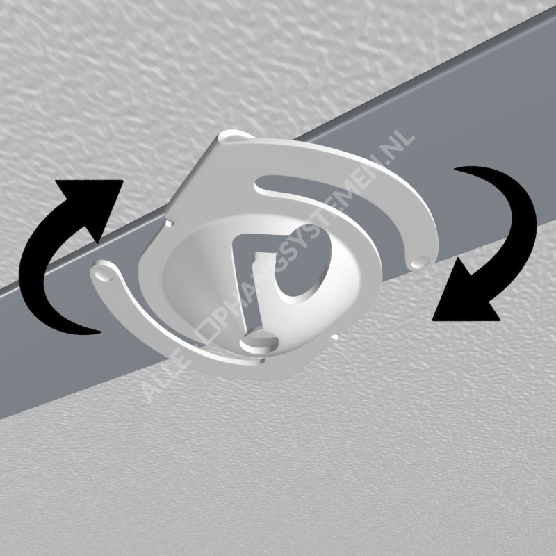 GeckoTeq Deckenclip Weißmetall mit 200cm Drahtset 12kg