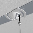 GeckoTeq Plafond clip wit metaal met 200cm draad set 12kg