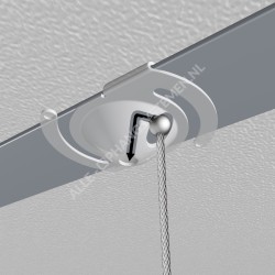 GeckoTeq Deckenclip Weißmetall mit 200cm Drahtset 12kg