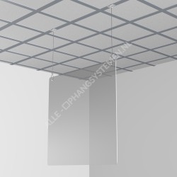 GeckoTeq Deckenclip Weißmetall mit 200cm Drahtset 12kg