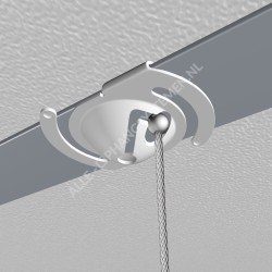 GeckoTeq Plafond clip wit metaal met 200cm draad set 12kg