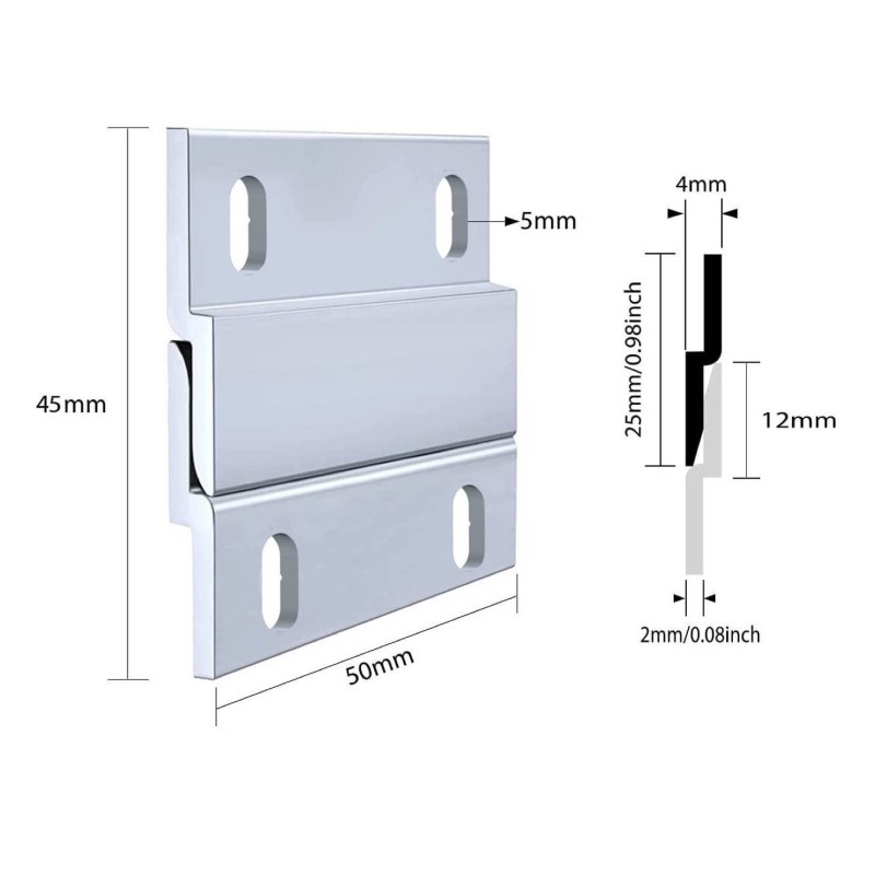 GeckoTeq Knaga Z Bar Wiszący Klip 5cm - za komplet 2 szt