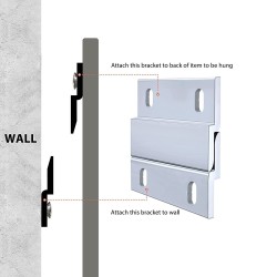 GeckoTeq Z Bar Hanging Clip 5cm - par lot de 2