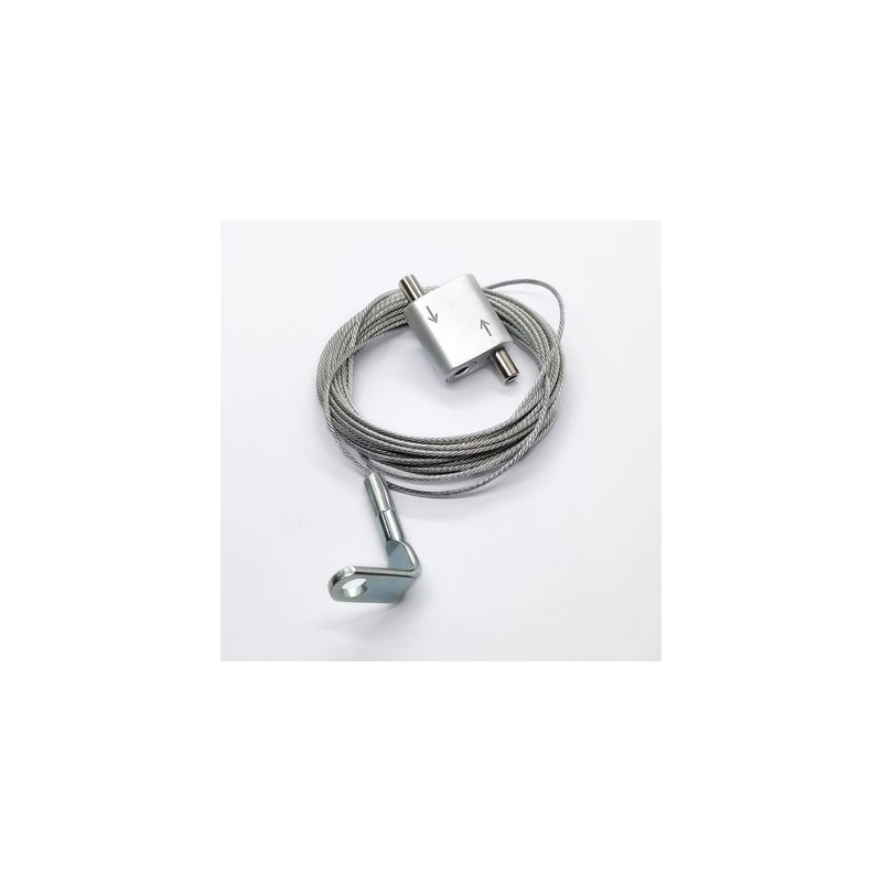 Drut stalowy GeckoTeq z oczkiem montażowym 90° i zestawem wieszaków do pętli