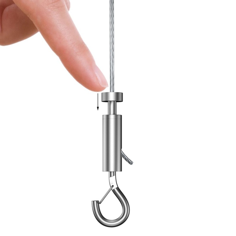 GeckoTeq Crochet à boucle autobloquant avec clip de sécurité - 20kg