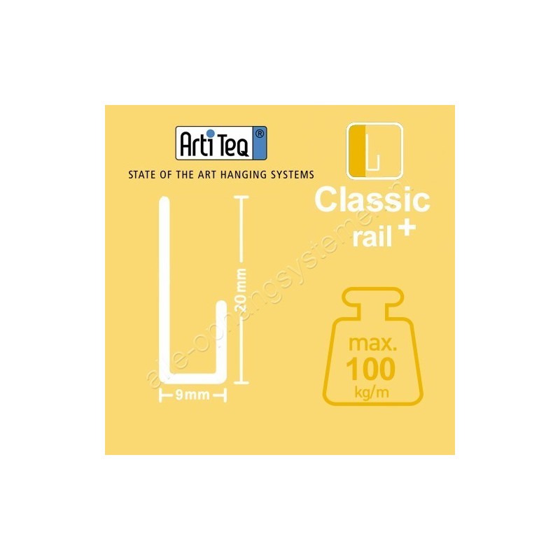 Artiteq stang 4x4mm staal wit U-Top