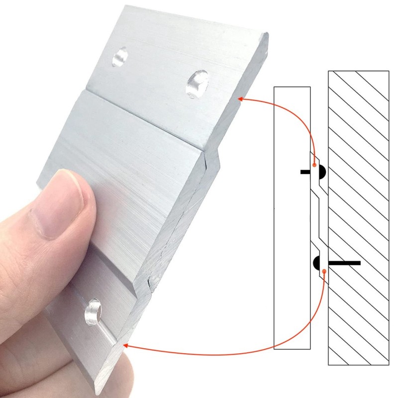 GeckoTeq Knaga Z Bar Wiszący Klip 5cm - za komplet 2 szt