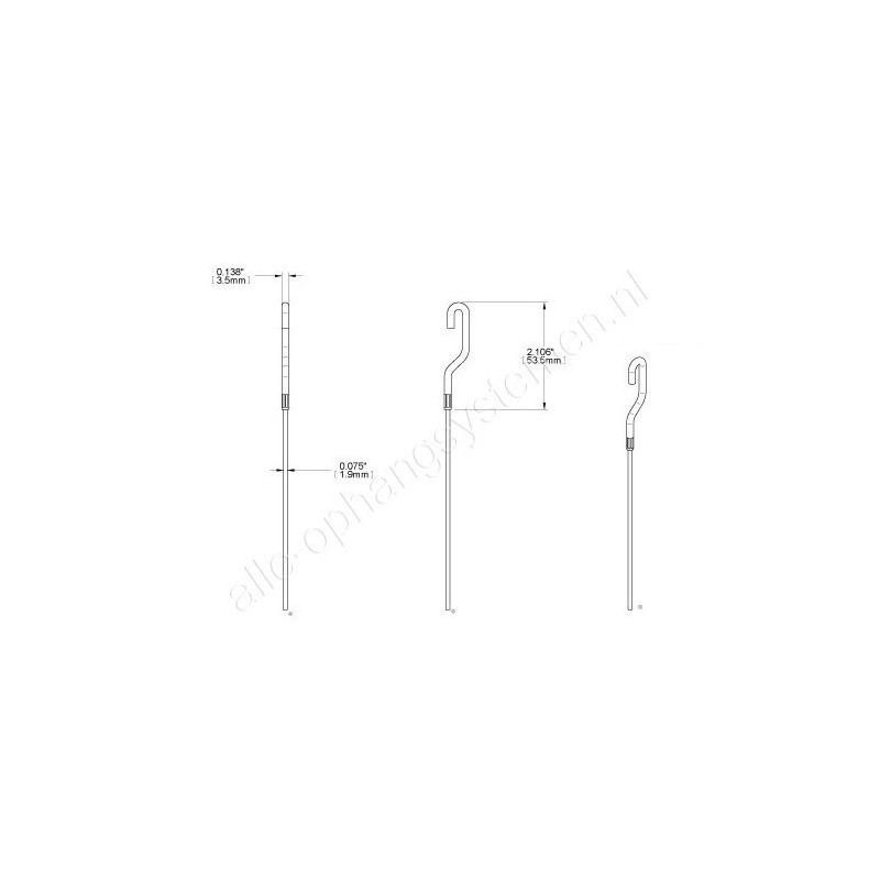 AOS perlondraad/koord met haak 2mm