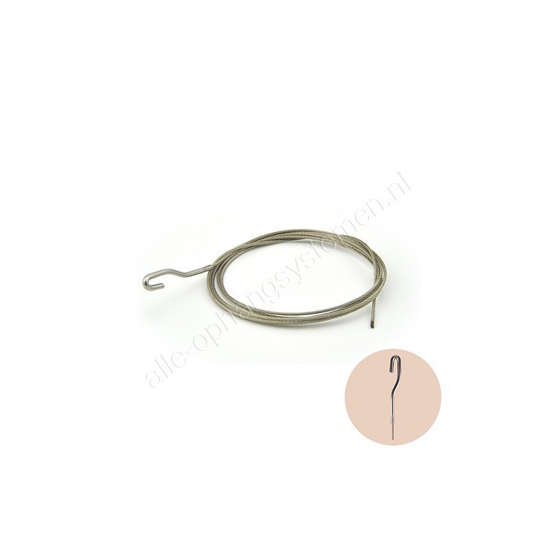 AOS staaldraad/koord met haak 2mm