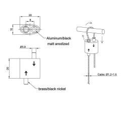 Pinza de cable con suspensión de bucle autoblocante GeckoTeq para cable de 1,5 mm