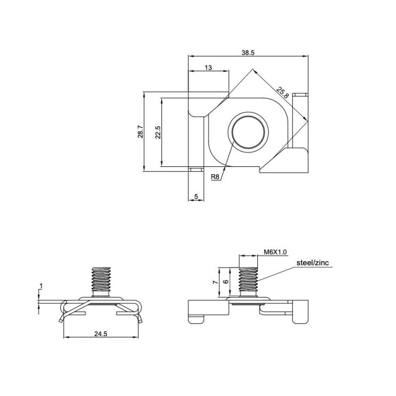 GeckoTeq-Metallklammer in Weiß für Hängedecken - 8kg