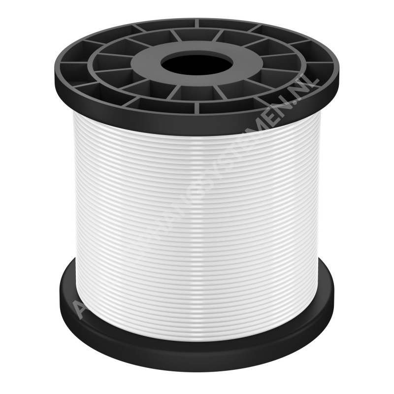 Geckoteq Fil d'Acier Blanc ou Noir - non nouable - 100m