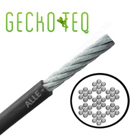 GeckoTeq Ståltråd vit eller svart 1,5 mm - ej knytbar - per 10 meter