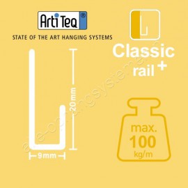 Artiteq J-Rail classic+ 200cm incl alle schroeven en pluggen