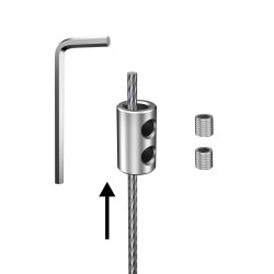 Abrazadera de cable doble GeckoTeq - 10 kg (con 2 tornillos Allen) - Incluye llave Allen