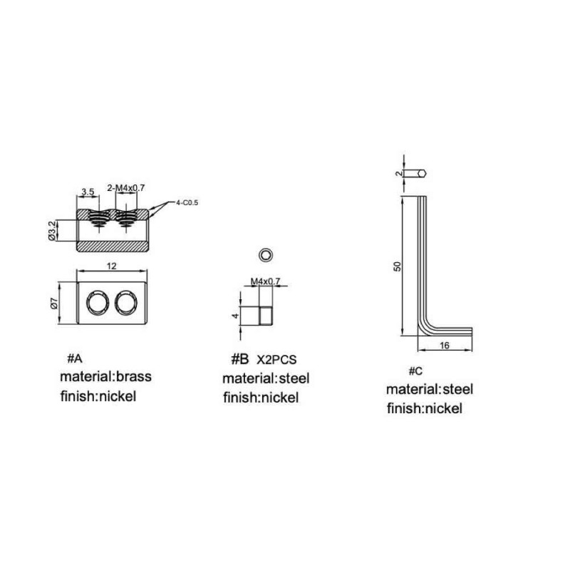 GeckoTeq Double Wire Clamp - 10kg (avec 2 vis Allen) - clé Allen incluse