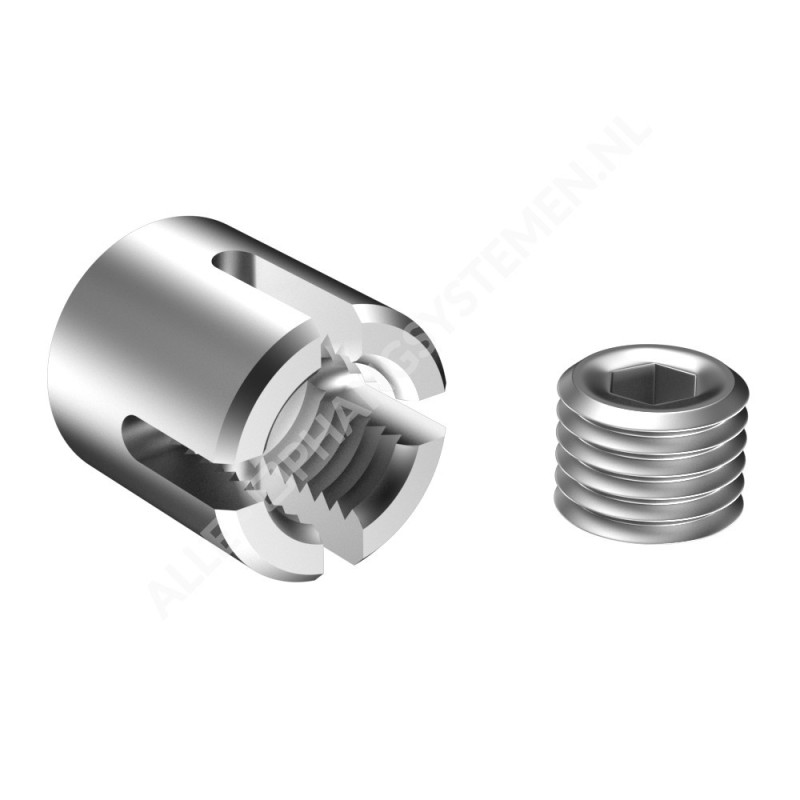 GeckoTeq Abrazadera transversal para cables de acero o perlón - incluye Allen