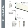 Artiteq Click Rail Set en blanco 200cm - 20kg