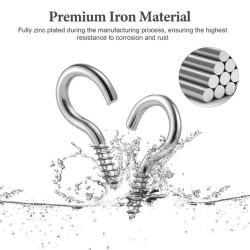 GeckoTeq - Offener Schraubhaken verzinkt - in 3 Größen