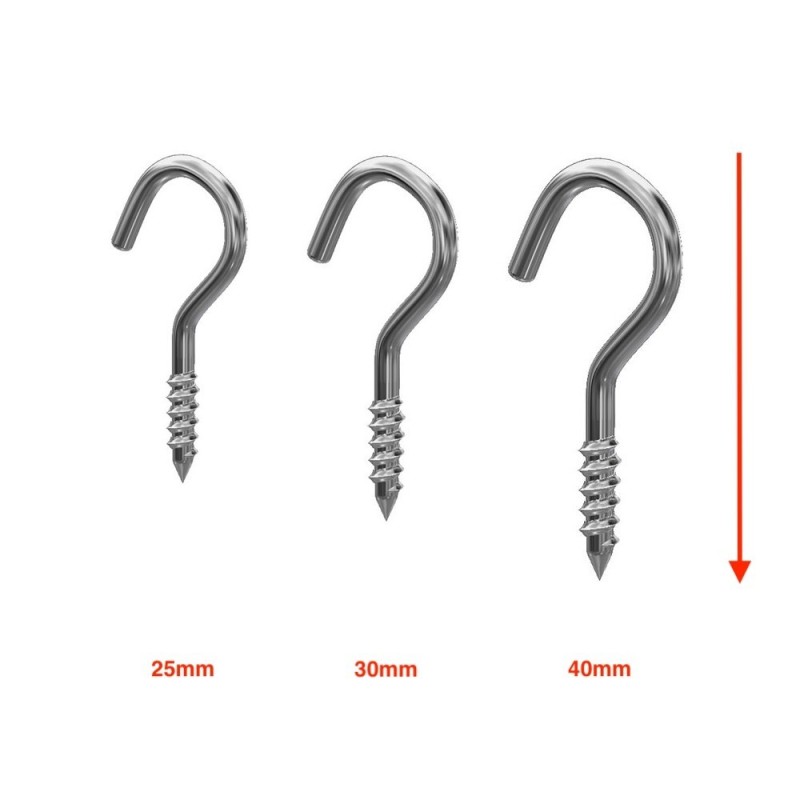 GeckoTeq - Open Screw Hook ocynkowany - w 3 rozmiarach