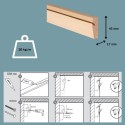 STAS Riva Latte latérale en bois 200 cm Rail mural