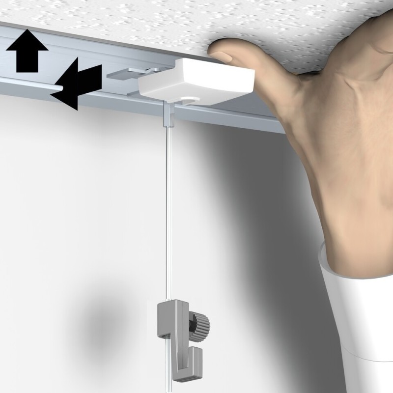 Artiteq System Loftsklemme med 2 mt wire og minikrog - 4kg