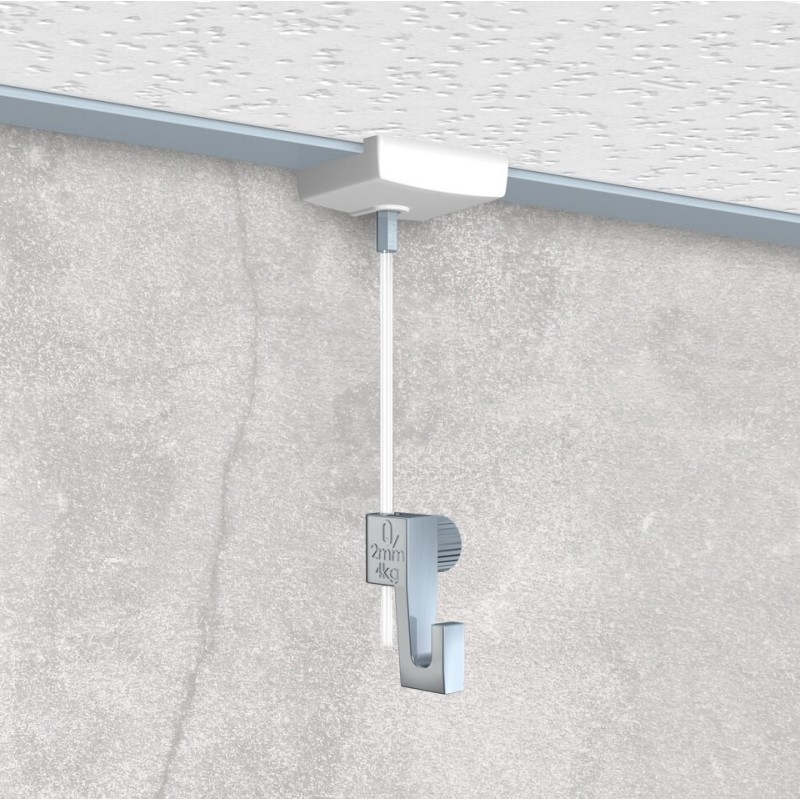 Zacisk sufitowy Artiteq System z 2-metrowym drutem i mini haczykiem - 4kg