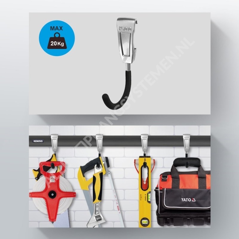 GeckoTeq Tool Ripustusjärjestelmä - Universal Single J-Hook GSH5