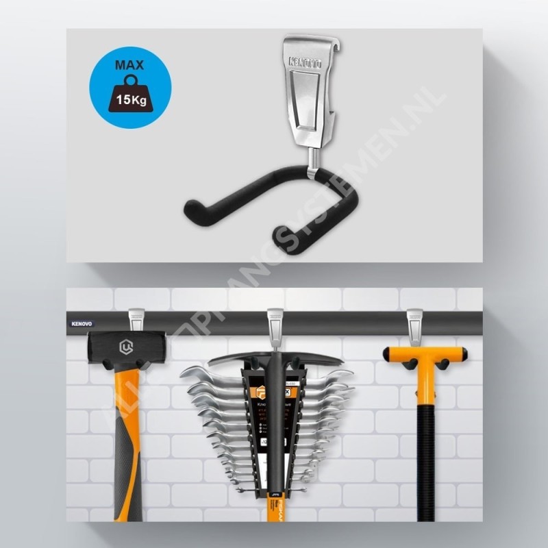 Sistema di sospensione per attrezzi GeckoTeq - Gancio per pala/forchetta da giardino GSH6