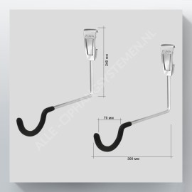 GeckoTeq Fiets Ophangsysteem Set voor 1 Fiets - GSH119 Horizontaal