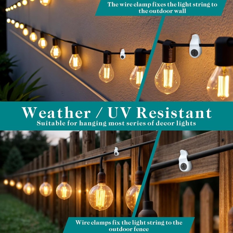 Crochets en fil plastique Geckoteq pour guirlandes et guirlandes lumineuses