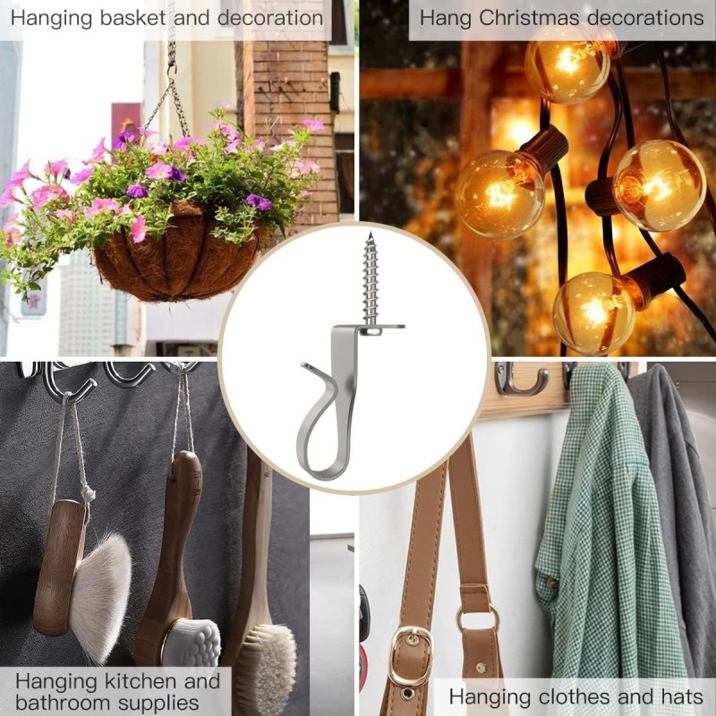 GeckoTeq rostfria trådkrokar för girlander och festbelysning