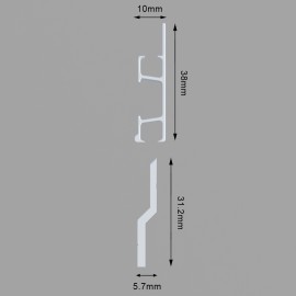 Asta appendiabiti autoadesiva GeckoTeq Cleat Z Bar - per set da 2