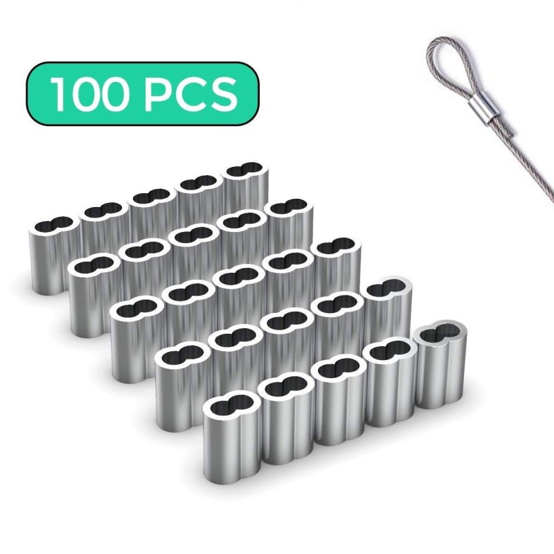 Geckoteq Casquillo de sujeción Abrazadera de alambre de 1,0 mm en aluminio