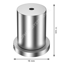 GeckoTeq Ancoraggio a soffitto piatto avvitabile per 1 filo - 25 kg