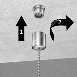 GeckoTeq Screw system ceiling Anchor for 1 wire - 25kg