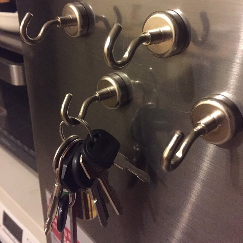 Geckoteq Podwieszany magnes sufitowy z haczykiem - 16x27mm - 5kg