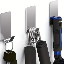 Self-adhesive stainless steel wall hook – strong adhesive hook without drilling (3x)