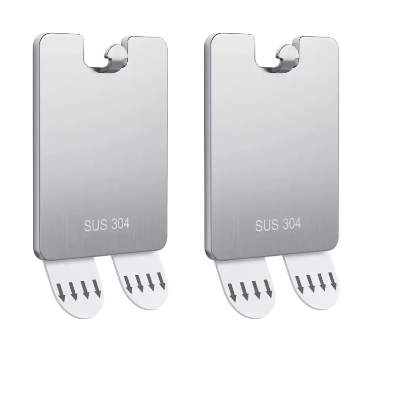 Gancho de pared autoadhesivo de acero inoxidable SUS 304: gancho resistente de acero inoxidable para colgar sin necesidad de tal