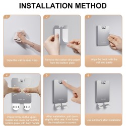 Gancho de pared autoadhesivo de acero inoxidable SUS 304: gancho resistente de acero inoxidable para colgar sin necesidad de tal