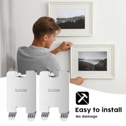 Gancho de pared autoadhesivo de acero inoxidable SUS 304: gancho resistente de acero inoxidable para colgar sin necesidad de tal
