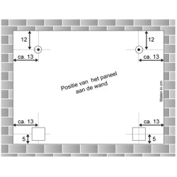 GeckoTeq Zelfklevende DiBond & Spiegel hanger set 1 - 100x100 x2 - 2 muur haken, 4 PVC Bumpers en 1 reinigingsdoekje