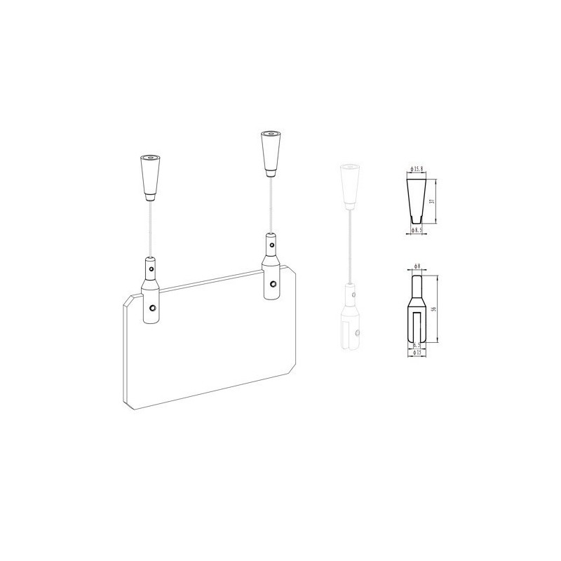 AOS Zelfklemmende Plafondnok incl draad - 10kg