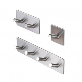 GeckoTeq Stainless Steel Selfadhesive Hook - 2 hanging points